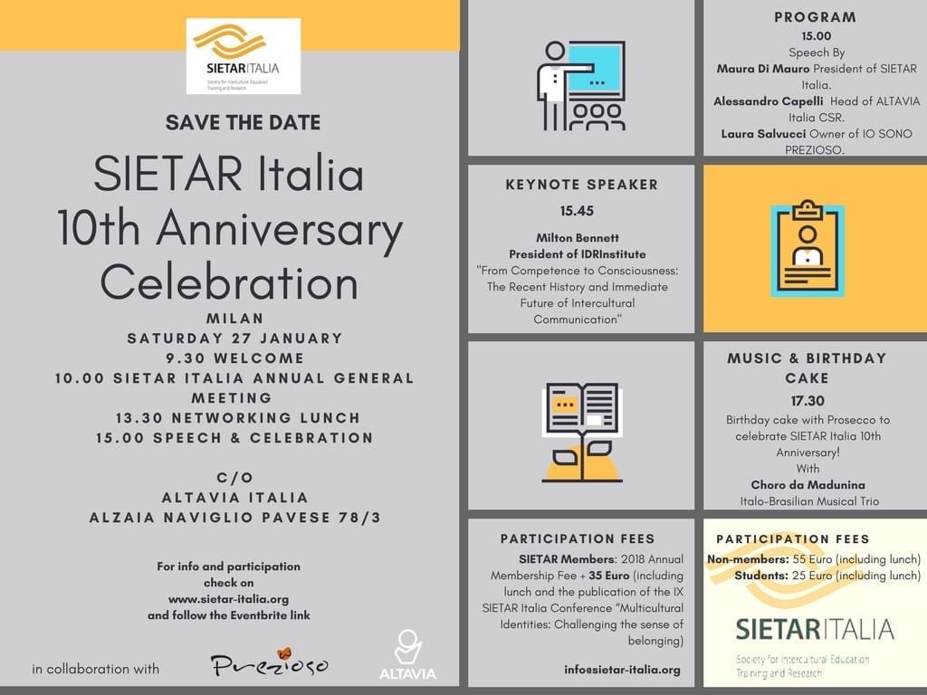 Festa per il 10° compleanno di SIETAR Italia